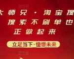 电商大师兄·淘宝搜索新玩法，搜索不刷单也能真正做起来-网赚项目众筹网