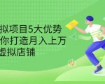 拆解虚拟项目5大优势,0基础教你打造月入上万虚拟店铺(无水印)-网赚项目众筹网
