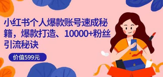 小红书个人爆款账号速成秘籍，爆款打造、10000+粉丝引流秘诀-网赚项目众筹网