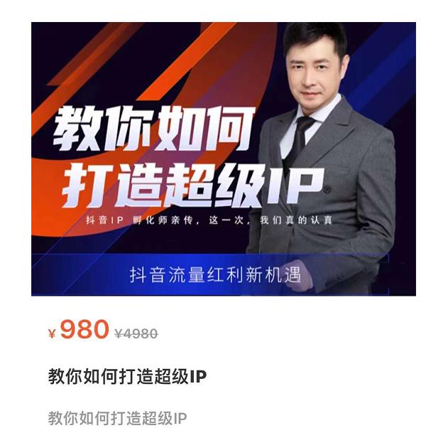 教你如何打造超级IP，抖音流量红利新机遇（价值980元）-网赚项目众筹网