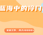 超级蓝海中的冷门项目，文档工作，好玩又赚钱，月入10000+-网赚项目众筹网