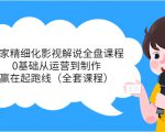 独家精细化影视解说全盘课程，0基础从运营到制作，赢在起跑线（全套课程）-网赚项目众筹网