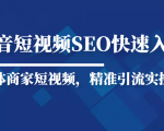 抖音短视频Seo搜索排名优化新手快速入门教程，实体商家短视频，精准引流实操课-网赚项目众筹网