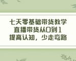 七天零基础带货教学,直播带货从0到1,提高认知,少走弯路-网赚项目众筹网