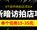 最新暗访拍店信息差项目,单个任务15-35元(不是传统拍店项目)-网赚项目众筹网