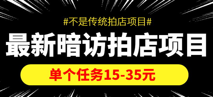 最新暗访拍店信息差项目，单个任务15-35元（不是传统拍店项目）-网赚项目众筹网