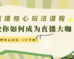 直播核心玩法:教你如何成为直播大咖,各种核心玩法(20节课)-网赚项目众筹网