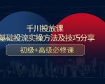 千川投放课:0基础投流实操方法及技巧分享,初级+高级必修课-网赚项目众筹网