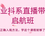 企业抖系直播带货启航班,正确入局方法,学这个课程就够了-网赚项目众筹网