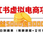 小红书虚拟电商项目:从小白到精英 月收益5000到30000 (视频课程+交付手册)-网赚项目众筹网