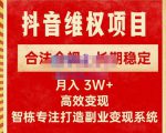 新版抖音维权项目每单利润1000+,合法合规,长期稳定,月入3W+价值1999元-网赚项目众筹网