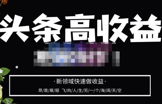 头条高收益批量操作，2023新领域快速做收益，头条号零基础轻松上手-网赚项目众筹网