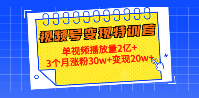 21天视频号变现特训营：单视频播放量2亿+3个月涨粉30w+变现20w+（第14期）-网赚项目众筹网