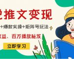 小说推文训练营:引流技巧+爆款实操+矩阵号玩法,百倍效益、百万播放秘笈-网赚项目众筹网