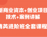 新商业资本+创业项目,技术+案例讲解,精英进阶班全套课程-网赚项目众筹网