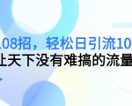 引流108招,轻松日引流100+人,让天下没有难搞的流量-网赚项目众筹网
