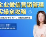 企业微信营销管理实操全攻略,链接11亿微信用户,轻松引流获客!-网赚项目众筹网