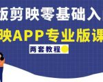 电脑版剪映零基础入门教程+剪映APP专业版课程(两套教程)-网赚项目众筹网
