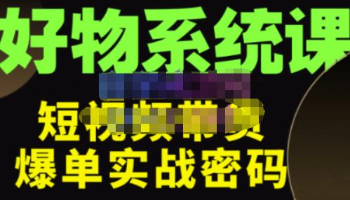 大嘴·好物短视频带货解析，学完你将懂的短视频带货底层逻辑，做出能表现的短视频-网赚项目众筹网
