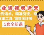 5套·美业短视频运营课从场景到话术·精准引流·吸金文案工具·销售闭环等-网赚项目众筹网
