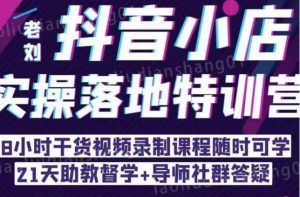 抖音小店实操落地特训营:抖音小店无货源精细化运营,抖店商品卡流量(22节)-网赚项目众筹网