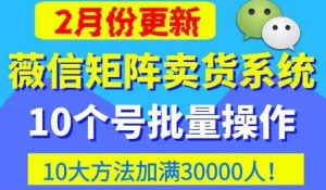 微信矩阵卖货系统,多线程批量养10个微信号,10种加粉落地方法,快速加满3W人卖货!-网赚项目众筹网