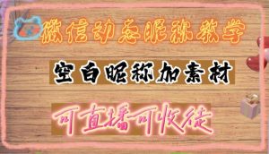 微信动态昵称设置方法,可抖音直播引流,日赚上百【详细视频教程+素材】-网赚项目众筹网