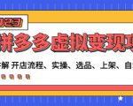 程哥拼多多虚拟变现项目:讲解开店流程-实操-选品-上架-自动发货等-网赚项目众筹网