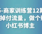 小红书-商家训练营12期:让商家丢掉付流量,做个赚钱的小红书博主-网赚项目众筹网