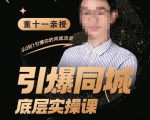 董十一·引爆同城底层实操课,短视频+模板+直播+矩阵+投放,一套可复制的同城短视频打法-网赚项目众筹网
