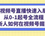 视频号直播快速入局:从0-1起号全流程,新人如何在视频号掘金-网赚项目众筹网