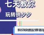 拼多多快速起爆链接思路1.0课程,七天教你玩转拼夕夕,教你快速起爆链接-网赚项目众筹网