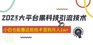 大平台黑科技引流技术,小白也能靠这些技术混到月入1w+(2022年的课程)-网赚项目众筹网