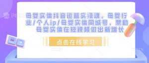 母婴实体抖音运营实操课,母婴行业/个人ip/母婴实体同城号,帮助母婴实体在短视频做出新增长-网赚项目众筹网