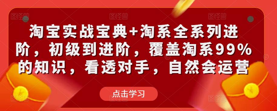 淘宝实战宝典+淘系全系列进阶，初级到进阶，覆盖淘系99%的知识，看透对手，自然会运营-网赚项目众筹网