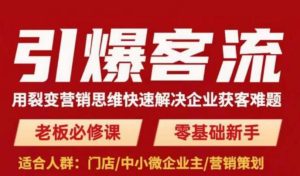 引爆客流,用裂变营销思维快速解决企业获客难题,老板必修课,零基础新手-网赚项目众筹网