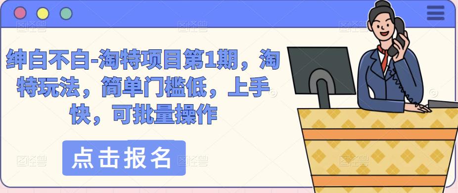绅白不白-淘特项目第1期，淘特玩法，简单门槛低，上手快，可批量操作-网赚项目众筹网