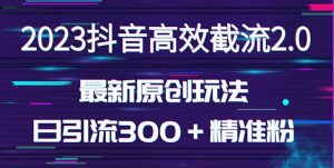 日引300+创业粉,独家抖音高效截流2.0玩法(价值1280)-网赚项目众筹网