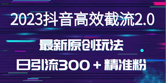 日引300＋创业粉，独家抖音高效截流2.0玩法（价值1280）-网赚项目众筹网