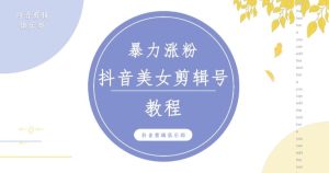 抖音快手暴力涨粉美女混剪视频教程，百分百过原创图片教程！附带违规申诉方法-网赚项目众筹网