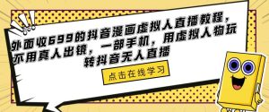 外面收699的抖音漫画虚拟人直播教程,不用真人出镜,一部手机,用虚拟人物玩转抖音无人直播-网赚项目众筹网