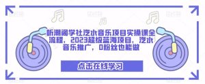 听潮阁学社汽水音乐项目实操课全流程,2023超级蓝海项目,汽水音乐推广,0粉丝也能做-网赚项目众筹网