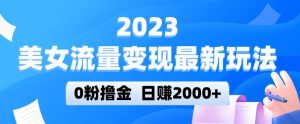 2023美女流量变现最新玩法,0粉撸金,日赚2000+,实测日引流300+-网赚项目众筹网