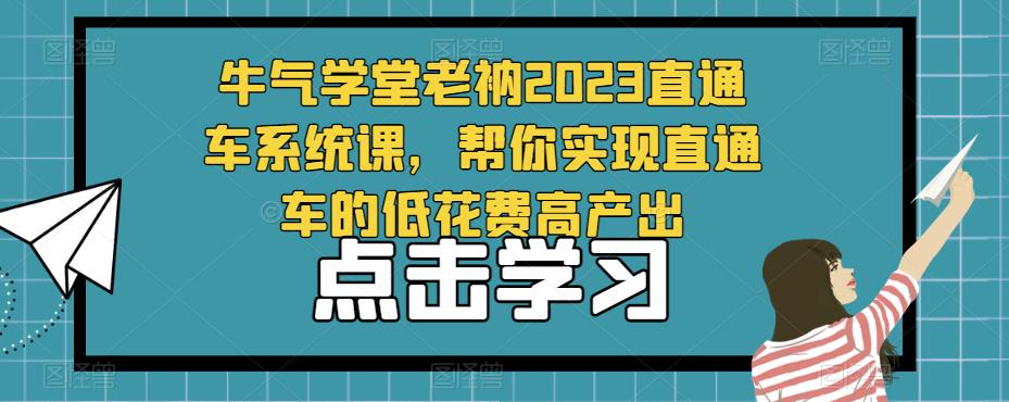 牛气学堂老衲2023直通车系统课，帮你实现直通车的低花费高产出-网赚项目众筹网