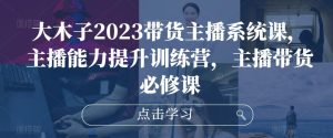 大木子2023带货主播系统课,主播能力提升训练营,主播带货必修课-网赚项目众筹网