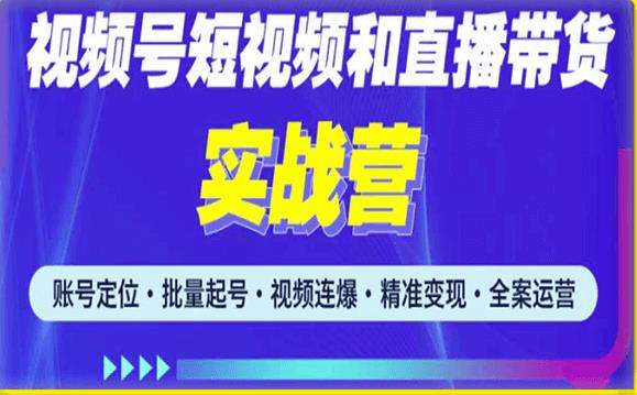 2023最新微信视频号引流和变现全套运营实战课程，小白也能玩转视频号短视频和直播运营-网赚项目众筹网