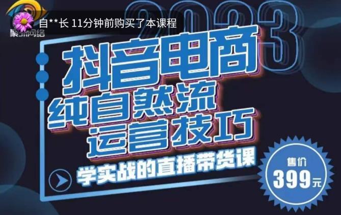 李扭扭·2023自然流运营技巧，纯自然流不亏品起盘直播间，实战直播带货课（视频课+话术文档）-网赚项目众筹网
