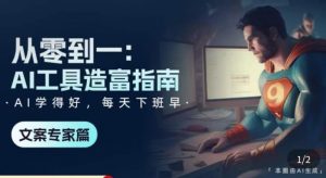 从零到一:AI工具造富指南(文案专家篇)学会使用主流AI工具,方法和心法的融合-网赚项目众筹网