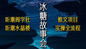 听潮阁学社听潮水晶楼抖音冰糖故事会项目实操,小说推文项目实操全流程,简单粗暴!-网赚项目众筹网