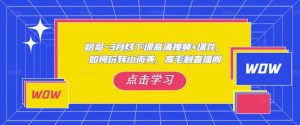 哈哥·3月线下实操课高清视频+课件,如何玩转小而美,高毛利直播间-网赚项目众筹网